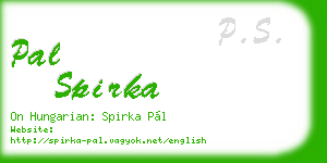 pal spirka business card